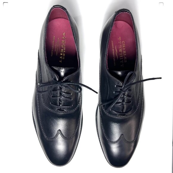 CHARLES TYRWHITT Wing-tip Back Leather Oxford shoes EU8 1/2 US9 Made in England
